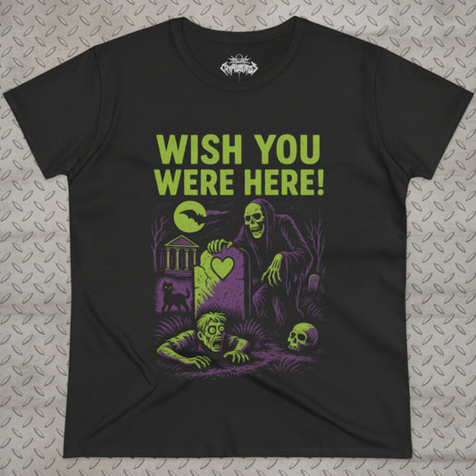 T-Shirt - Wish You Were Here Apparel | T-shirt, Sweatshirt, Hoodie, Tank | Funny, Horror | Goth/Gothic from Crypto Zoo Tees