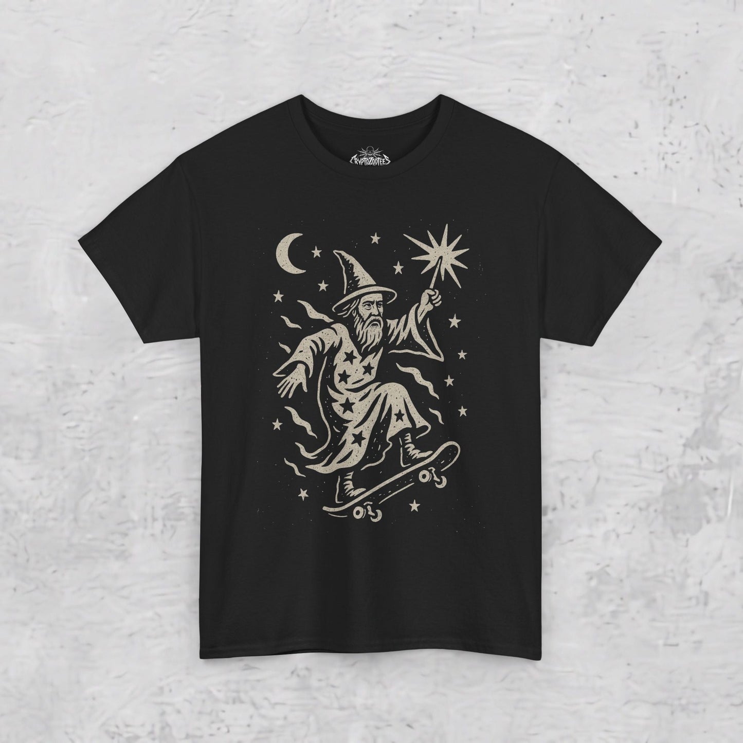 T-Shirt - Wizard Skateboard Shirt | Unisex T-shirt | Funny, Skateboard | Punk from Crypto Zoo Tees