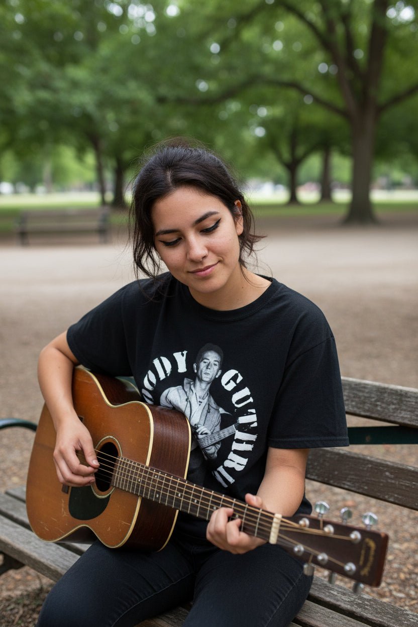 T-Shirt - Woody Guthrie Shirt | Ladies Tee - Gildan 5000L | Music, Thinkers from SHIRT MONSTERS