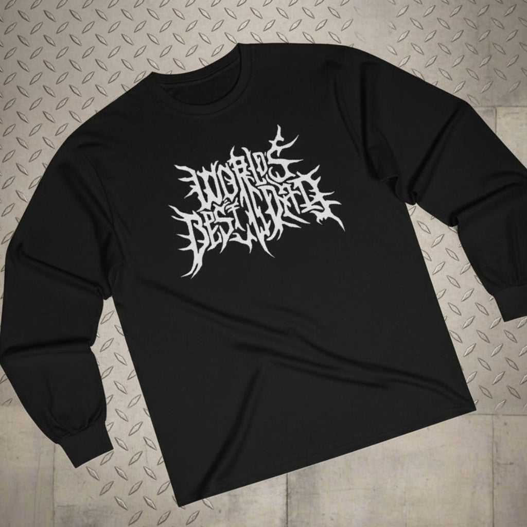 Long - sleeve - World's Best Dad | Death Metal Logo | Long Sleeve T-shirt from Crypto Zoo Tees