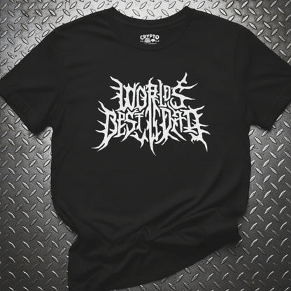 T-Shirt - World's Best Dad Death Metal Logo | People | Music | Bella + Canvas Unisex T-shirt from Crypto Zoo Tees