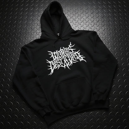 Hoodie - World's Best Dad Death Metal Logo | People | Music | Hoodie | Hooded Sweatshirt from Crypto Zoo Tees