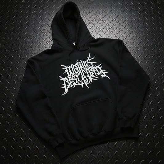 Hoodie - World's Best Dad Death Metal Logo | People | Music | Hoodie | Hooded Sweatshirt from Crypto Zoo Tees