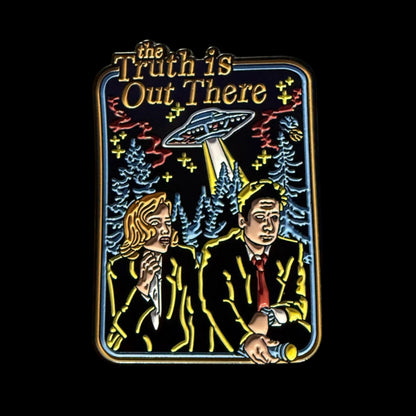  - X - Files Truth Pin | Pinback Button | Alien & UFO, Funny from Crypto Zoo Tees