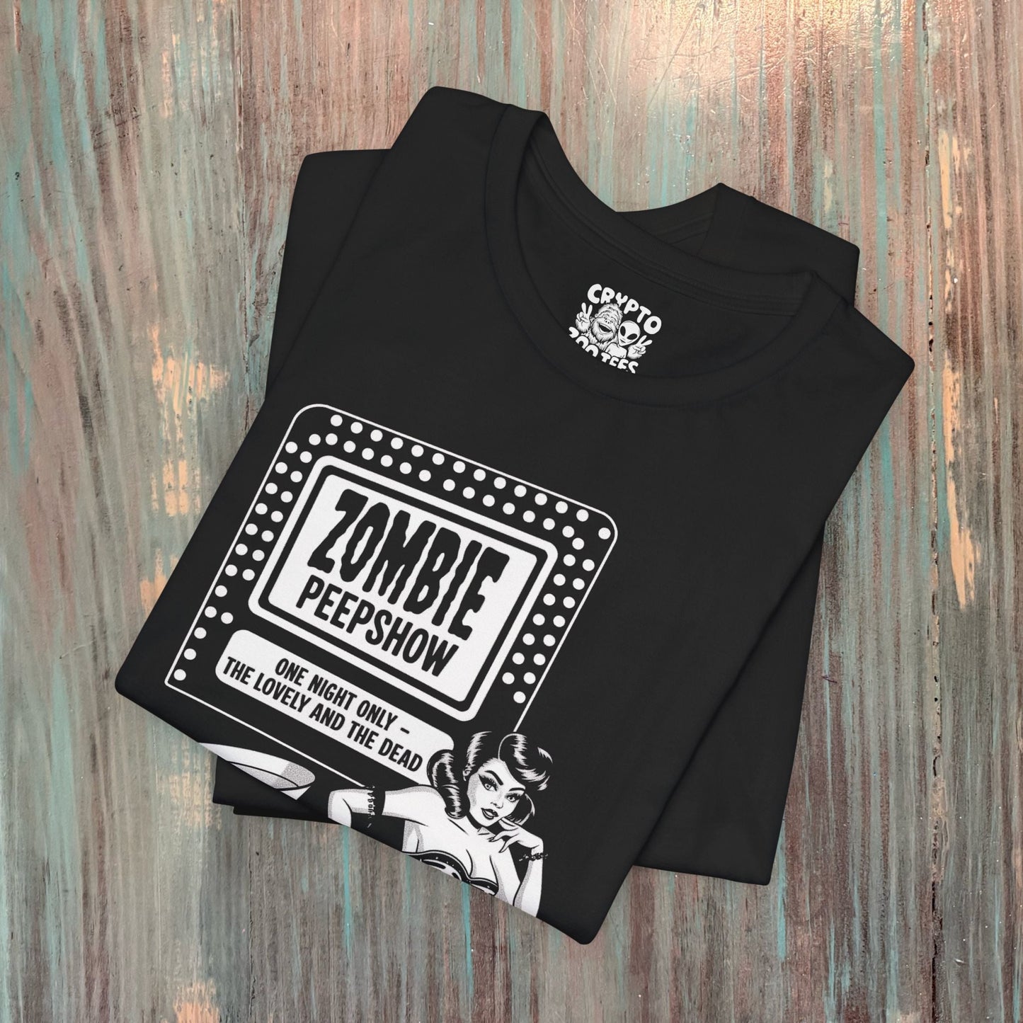 T-Shirt - Zombie Peepshow | Unisex T-shirt | Horror, Retro & Vintage | Rockabilly, Pinup from Crypto Zoo Tees