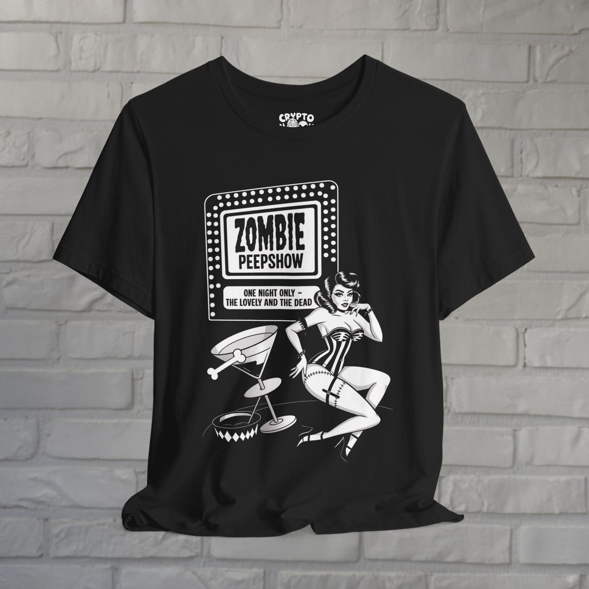 T-Shirt - Zombie Peepshow | Unisex T-shirt | Horror, Retro & Vintage | Rockabilly, Pinup from Crypto Zoo Tees