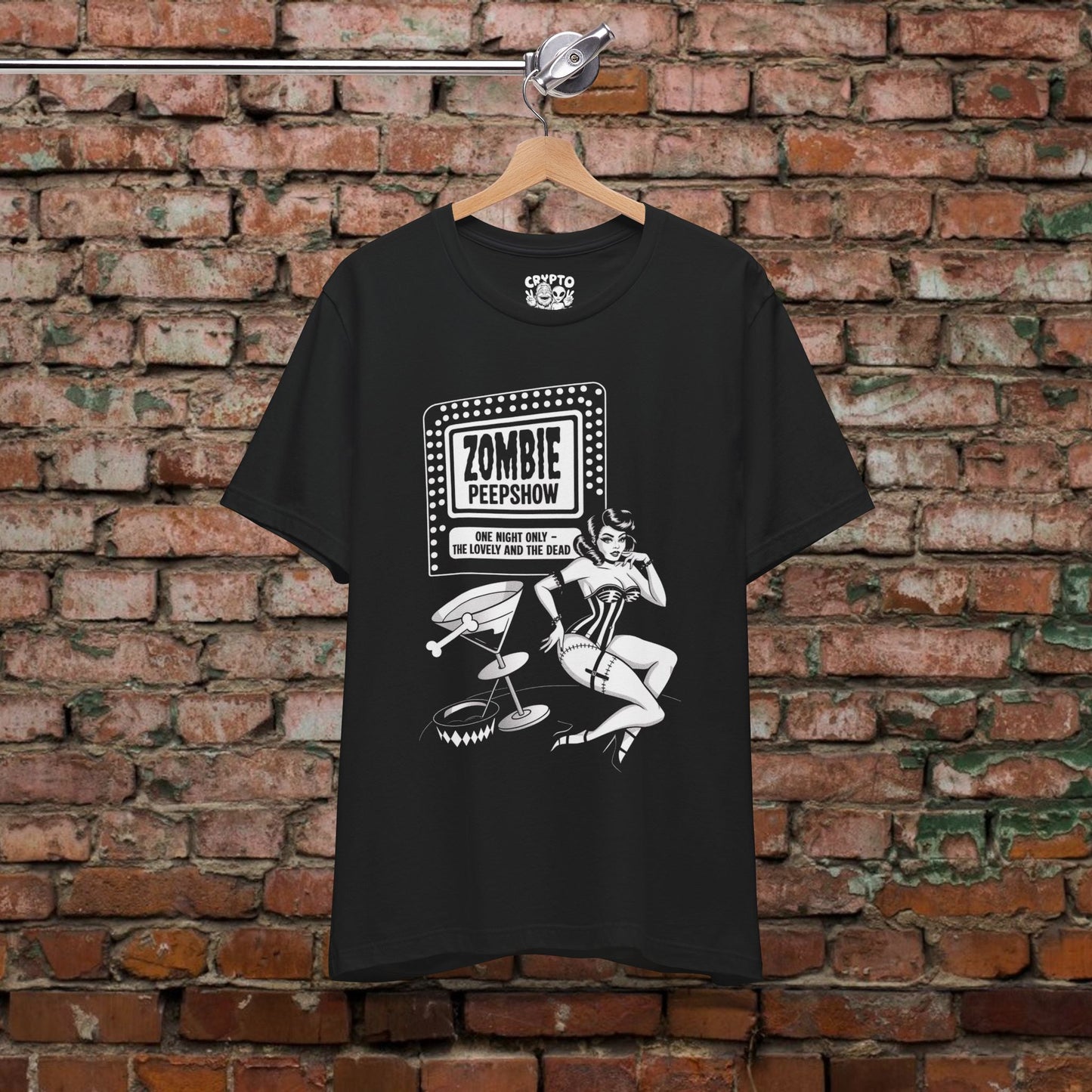 T-Shirt - Zombie Peepshow | Unisex T-shirt | Horror, Retro & Vintage | Rockabilly, Pinup from Crypto Zoo Tees