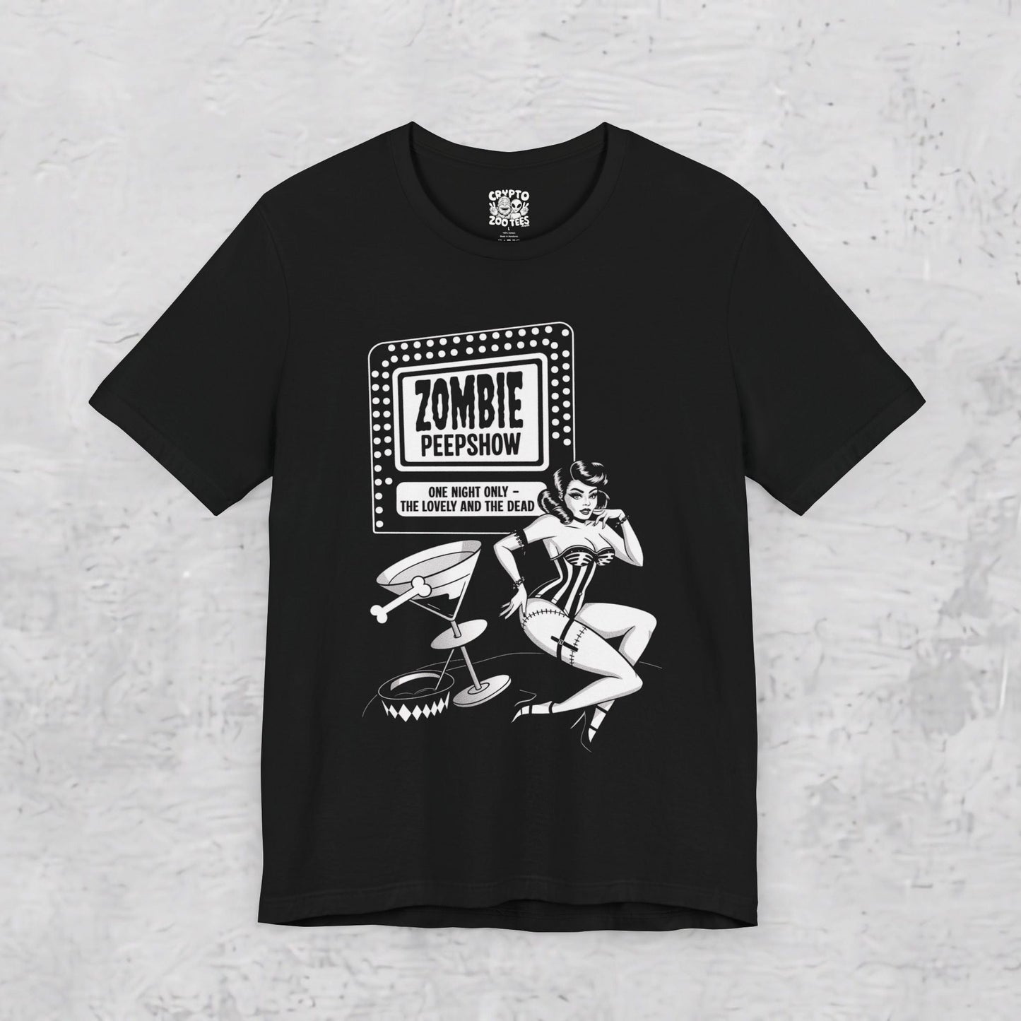 T-Shirt - Zombie Peepshow | Unisex T-shirt | Horror, Retro & Vintage | Rockabilly, Pinup from Crypto Zoo Tees