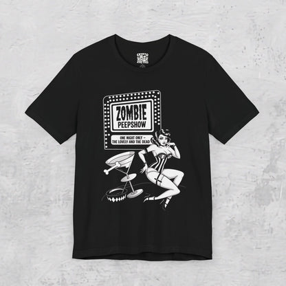 T-Shirt - Zombie Peepshow | Unisex T-shirt | Horror, Retro & Vintage | Rockabilly, Pinup from Crypto Zoo Tees