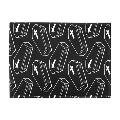 Home Decor - GOTHIC COFFIN THROW: Plush Fleece Blanket for Goth Home Decor Oddities - Halloween Spooky Horror from Crypto Zoo Tees
